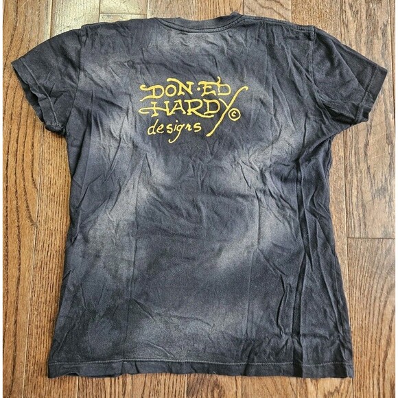 Ed Hardy Phoenix Graphic T-Shirt Black Sz Large Vtg Y2K - Picture 2 of 10